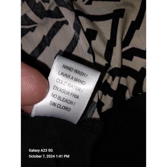 Naif Women's Large Tan Black Geometric Print Top - Picture 4 of 5